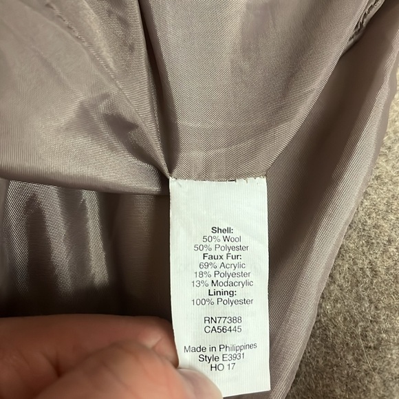 J Crew Factory Vail Parka Heather Stone  Fully Lined Wool Jacket size 6 - Picture 8 of 9